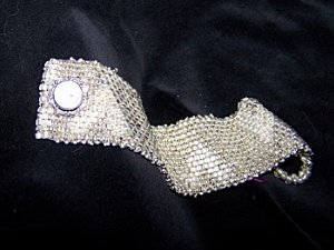 Silver Snow Bracelet HEARTS Peyote Cuff