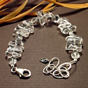 Ice - Rock Quartz and Rutilated Quartz Bracelet