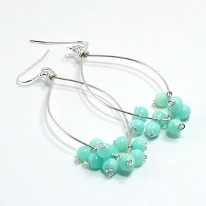 Oval Clusters - Sea Blue Opal