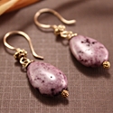 Earrings - Purple Crazy Lace Agate Vermeil Drops
