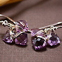 Amethyst Flower Wrap Earrings in Sterling Silver