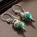 Turquoise and Crystal Spike Earrings