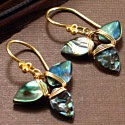 Abalone & Vermeil Flower Wrap Earrings