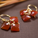 Red Chalcedony Flower Wrap Earrings in Vermeil