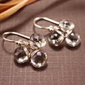 Praisiolite Flower Wrap Earrings in Sterling Silver