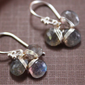 Labradorite Flower Wrap Earrings in Sterling Silver