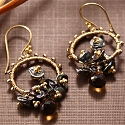 Peacock Keishe Pearls & Citrine Chandelier Earrings