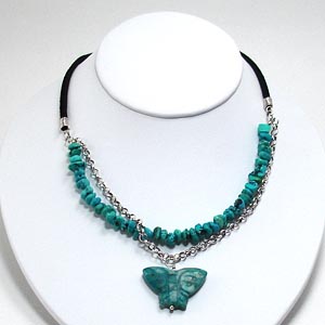 A Pretty Rock Jewelry: Turquoise, Chain and Leather Necklace - Unique Limited Edition Handmade Jewelry : natural ingredients necklace turquoise chokers contemporary jewelry designs artist designed jewelry