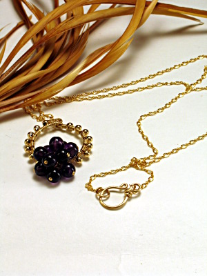 Cluster Necklace - Amethyst