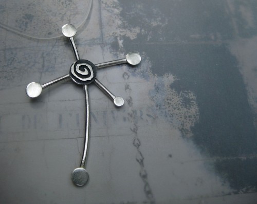 Southern Cross Constellation Necklace Spiral Motif by Jesika Jack on Etsy
